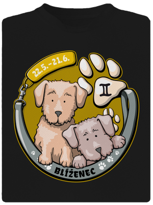 Psí horoskop: Blíženci pánské sportovní tričko Black