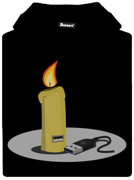 USB svíčka dětská mikina klokanka Black