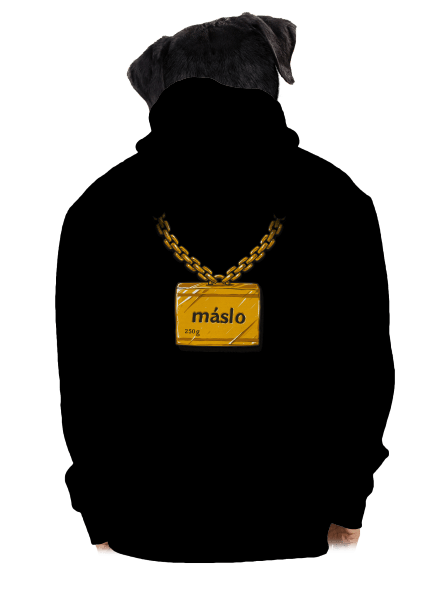 Máslo pánská mikina na zip Black