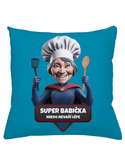 Super babička polštář Blue Turquoise