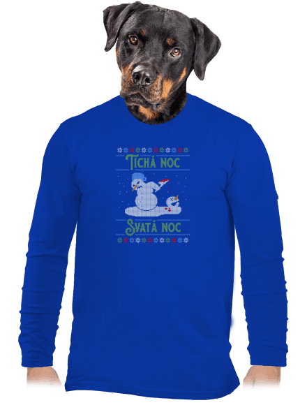 Vánoční koleda pánské dlouhý rukáv Royal Blue