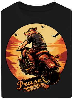 Prase na mašině unisex tričko oversized Black