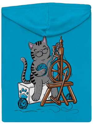 Kočka přede dámská mikina na zip Blue Atol