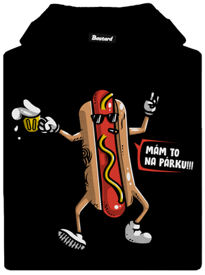 Na párku pánská mikina klokanka Black