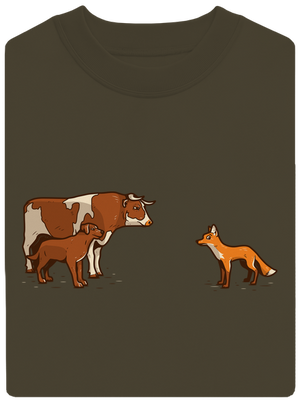 Vůl, pes a vulpes unisex mikina bez kapuce Urban Khaki