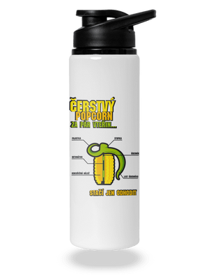 Čerstvý popcorn lahev na vodu White