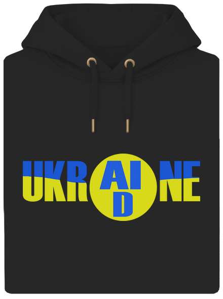 Ukrajina - AID unisex mikina premium Dark Black
