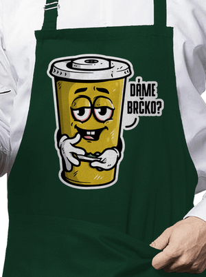 Dáme brčko? zástěra Bottle Green