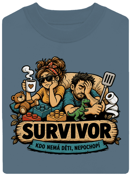 Survivor  unisex mikina bez kapuce Nordic Blue