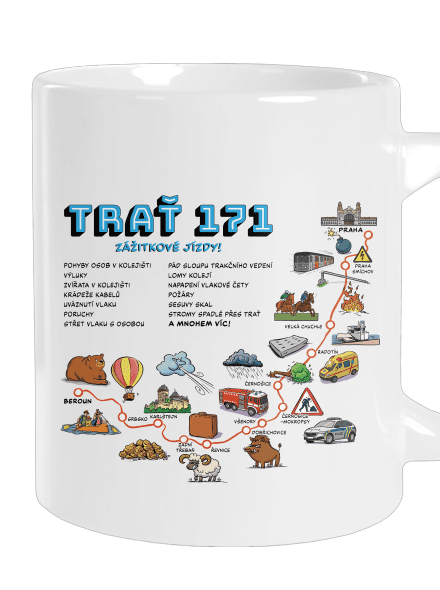 Trať 171 velký hrnek White