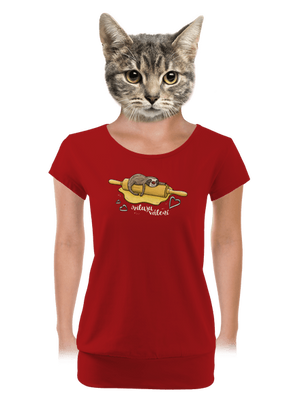 Miluju válení dámské tričko s lemem Red Mal