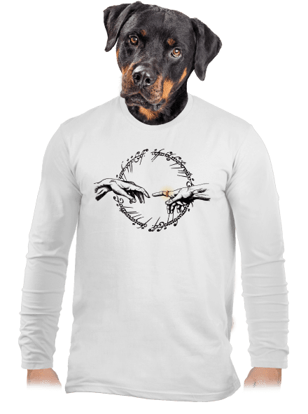 God of ring pánské dlouhý rukáv White