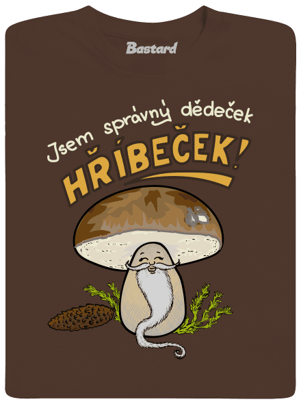 Babka a hříbeček pánské tričko Brown