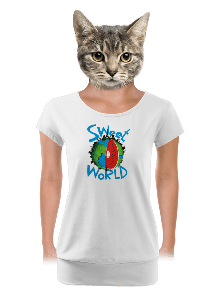Sweet World dámské tričko s lemem White