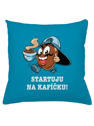 Startuju na kafíčku polštář Blue Turquoise