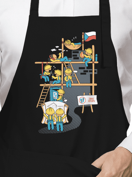Těžká dřina zástěra Black
