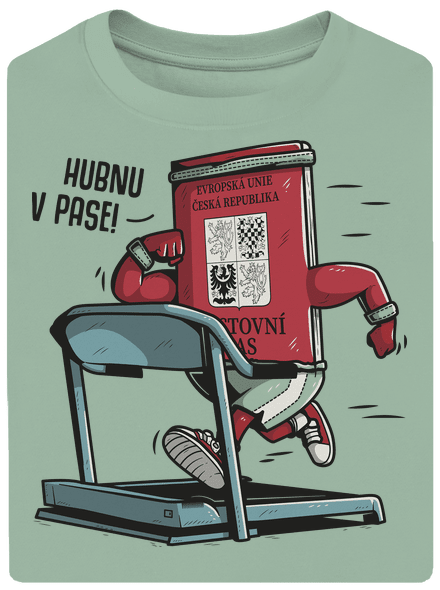 Hubnu v pase unisex tričko oversized Sage