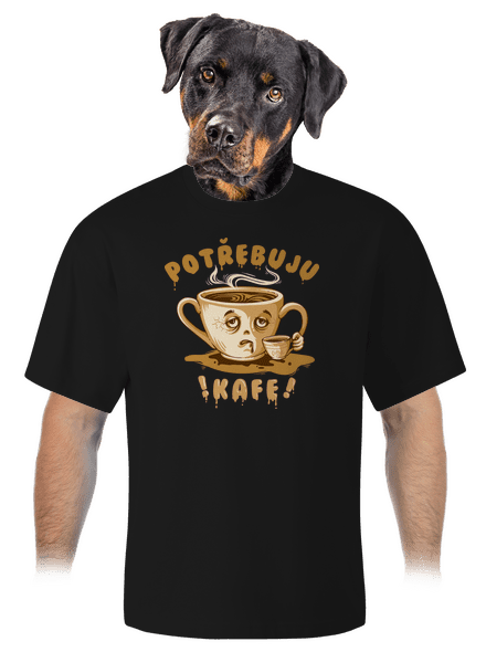 Potřebuju kafe unisex tričko oversized Black