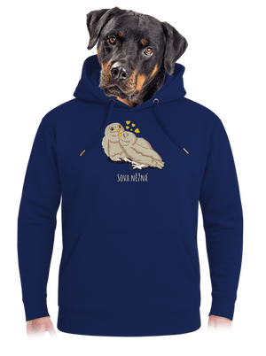 Sova něžná unisex mikina premium Navy