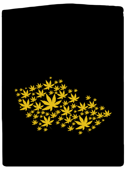 Ganja country pánská mikina na zip Black