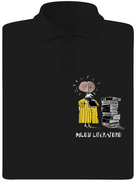 Miluji literaturu pánská polokošile Black