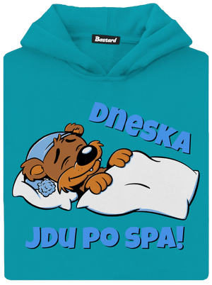 Dneska jdu po spa dětská mikina klokanka Hawaiian Blue