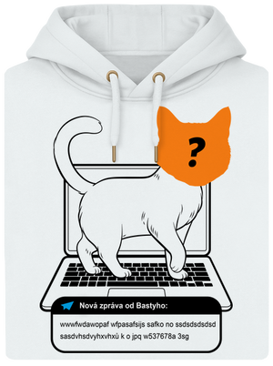 Kočka na klávesnici unisex mikina premium Snowwhite