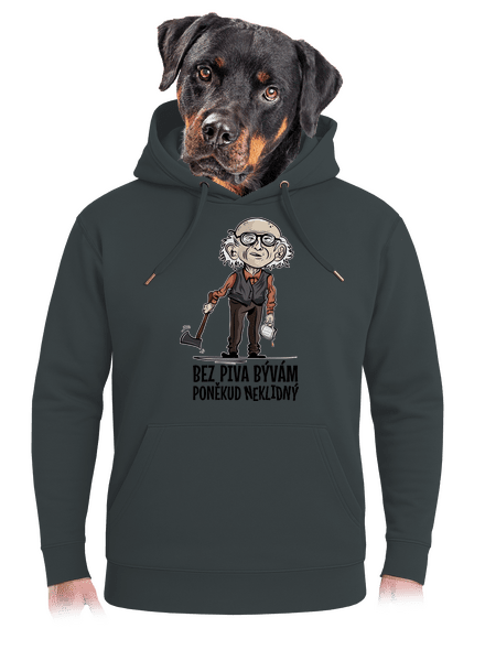 Neklidný bez piva unisex mikina premium Charcoal
