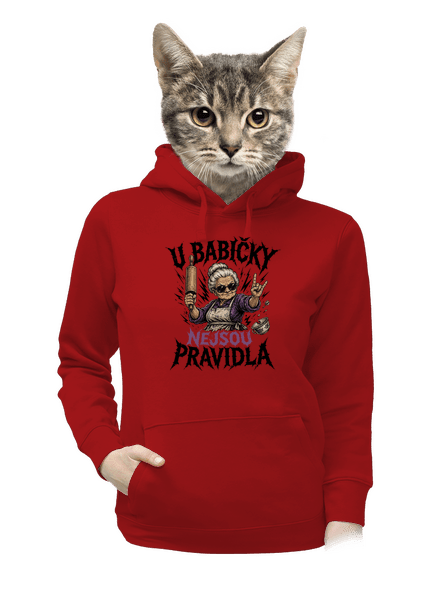 U babičky dámská mikina klokanka Red Mal