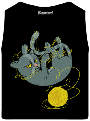 Nevrlý kocour pánské tílko Black