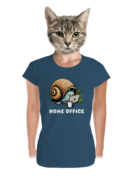 Šnekův home office dámské tričko premium Petrol Blue