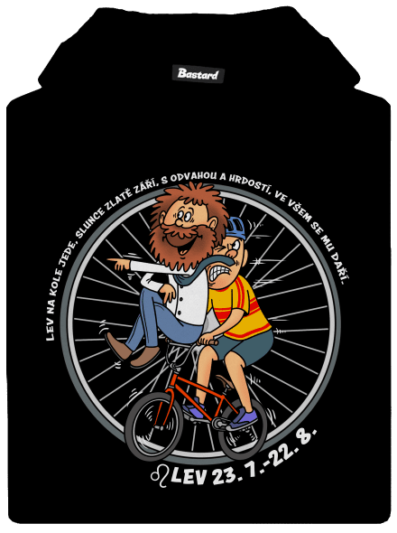 Cyklistický horoskop: Lev dětská mikina klokanka Black