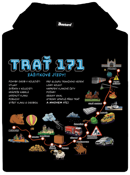 Trať 171 pánská mikina klokanka Black