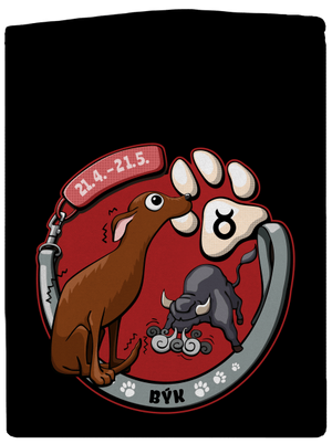 Psí horoskop: Býk pánská mikina na zip Black