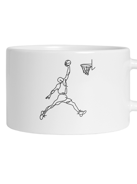 One line slam dunk hrnek makronka White