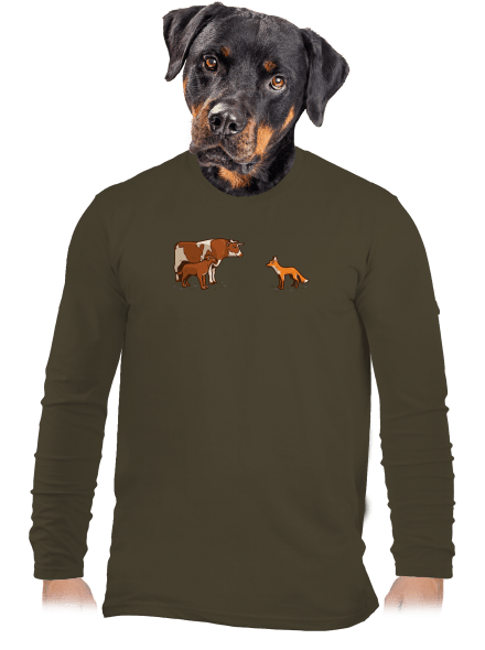 Vůl, pes a vulpes pánské dlouhý rukáv Urban Khaki