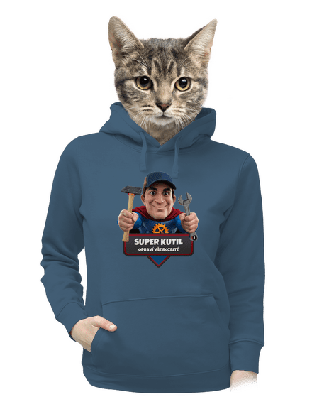 Super táta dámská mikina klokanka Denim