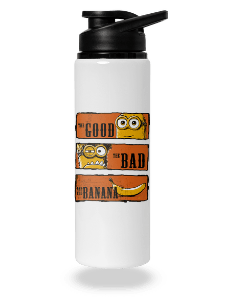 Hodný zlý a banán lahev na vodu White