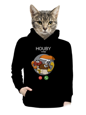 Houby volají dámská mikina klokanka Black