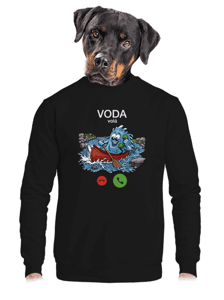 Voda volá unisex mikina bez kapuce Black