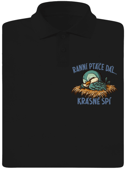 Ranní ptáče spí pánská polokošile Black