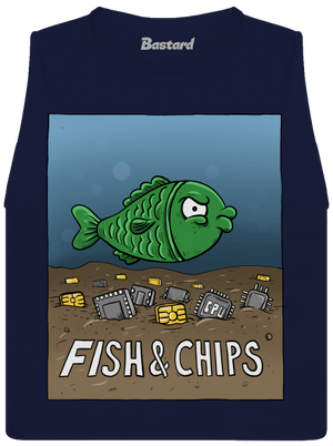 Fish and IT chips dámské tílko volné Navy