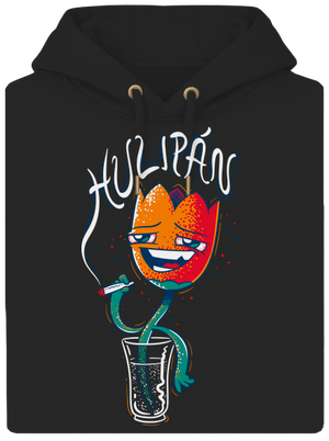 Hulipán unisex mikina premium Dark Black