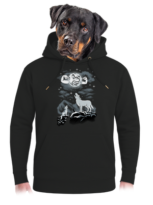 Vlčí árie unisex mikina premium Dark Black