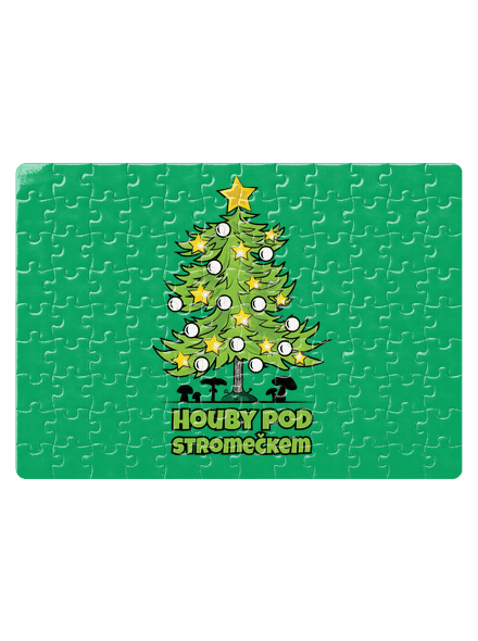 Houby pod stromečkem puzzle White