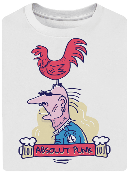 Absolut Punk unisex tričko oversized White