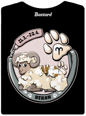 Psí horoskop: Beran dámské tričko s lemem Black