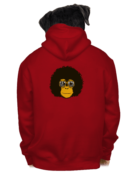 Retro opičák pánská mikina na zip Red