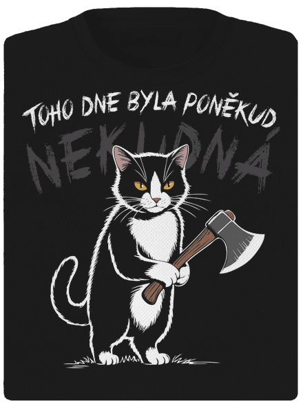 Neklidná kočka dámské sportovní tričko Black