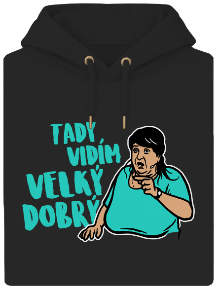 Velký dobrý unisex mikina premium Dark Black